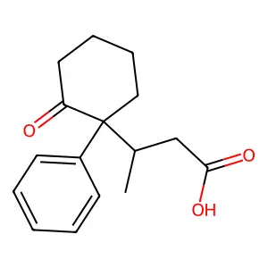 3-(2-Oxo-1-phenylcyclohexyl)butanoic acid structure