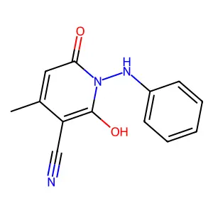1,2-Dihydro-6-hydroxy-4-methyl-2-oxo-1-(phenylamino)nicotinonitrile structure