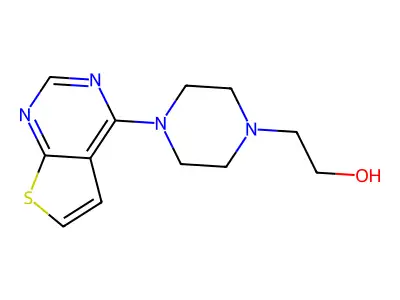 2-(4-{Thieno[2,3-d]pyrimidin-4-yl}piperazin-1-yl)ethan-1-ol structure