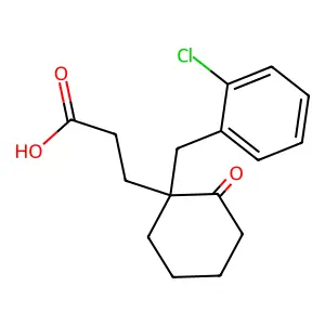 Cyclohexanepropionic acid, 1-(o-chlorobenzyl)-2-oxo- structure
