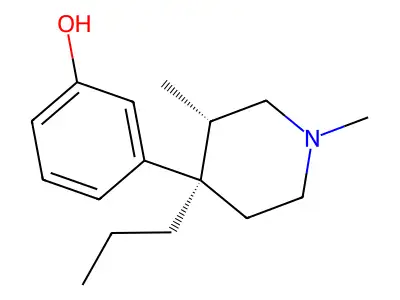 3-[(3R,4S)-1,3-dimethyl-4-propylpiperidin-4-yl]phenol structure