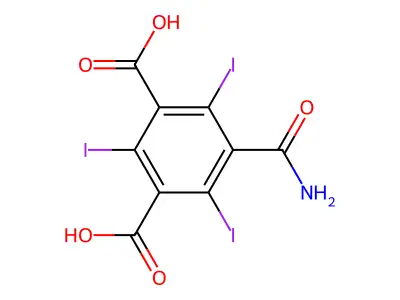 5-(Carbamoyl)-2,4,6-triiodoisophthalic acid structure