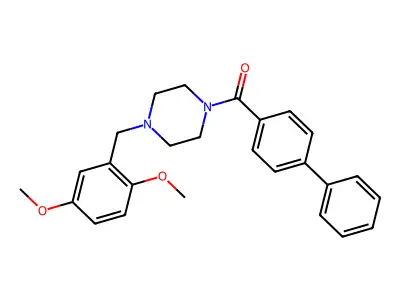 [4-[(2,5-Dimethoxyphenyl)methyl]piperazin-1-yl]-(4-phenylphenyl)methanone structure