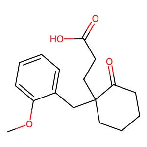 Cyclohexanepropionic acid, 1-(o-methoxybenzyl)-2-oxo- structure