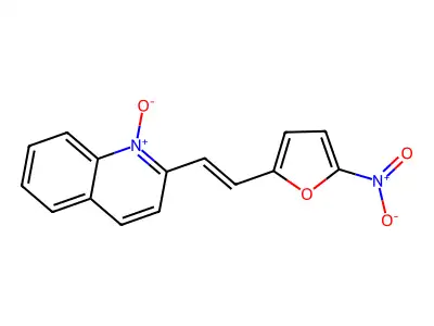 2-[2-(5-Nitrofuran-2-yl)ethenyl]-1-oxidoquinolin-1-ium structure