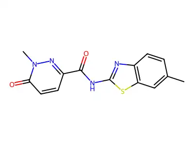1-methyl-N-(6-methyl-1,3-benzothiazol-2-yl)-6-oxopyridazine-3-carboxamide structure
