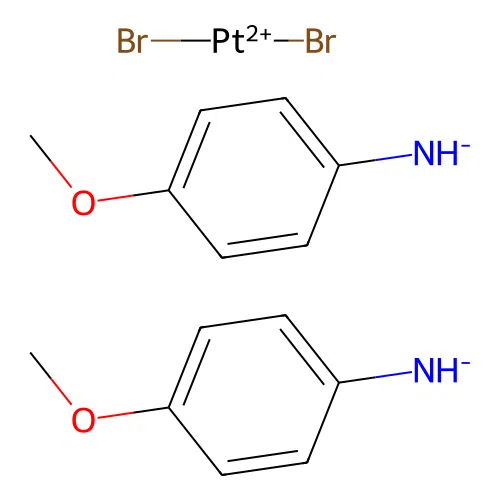 Dibromoplatinum(2+);bis((4-methoxyphenyl)azanide) structure
