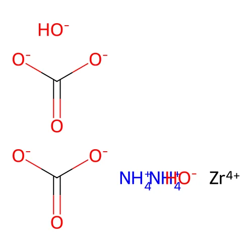 Ammonium zirconium carbonate structure