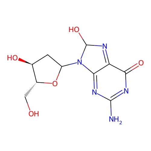 9-(2-Deoxypentofuranosyl)-2-imino-8,9-dihydro-2H-purine-6,8-diol structure