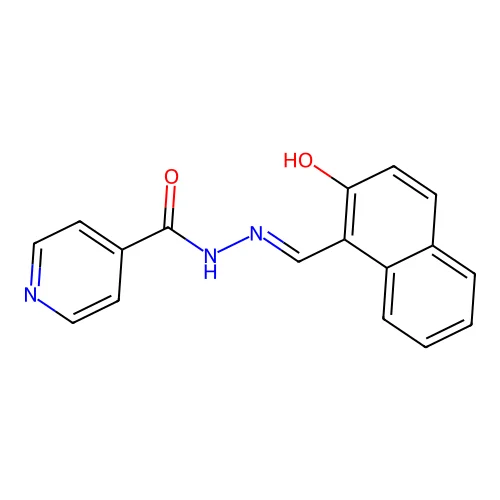 N'-[(2-hydroxynaphthalen-1-yl)methylidene]pyridine-4-carbohydrazide structure