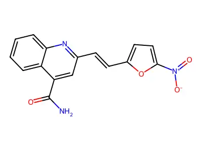 2-[2-(5-Nitro-2-furyl)vinyl]quinoline-4-carboxylic acid amide structure
