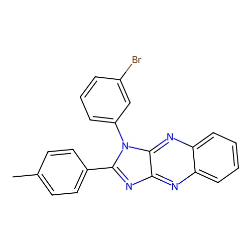 1-(3-bromophenyl)-2-(4-methylphenyl)-1H-imidazo[4,5-b]quinoxaline structure