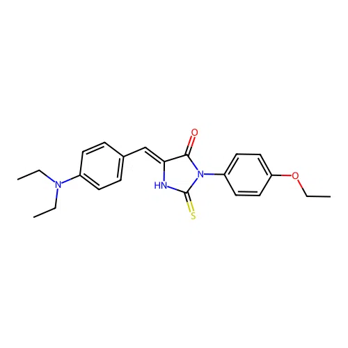 (5Z)-5-[4-(diethylamino)benzylidene]-3-(4-ethoxyphenyl)-2-thioxoimidazolidin-4-one structure