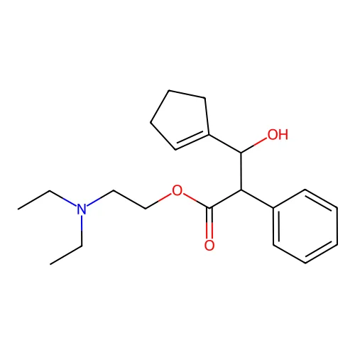 2-(Diethylamino)ethyl 3-(cyclopenten-1-yl)-3-hydroxy-2-phenylpropanoate structure