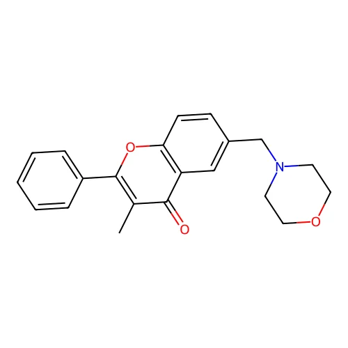 3-Methyl-6-(morpholin-4-ylmethyl)-2-phenylchromen-4-one structure
