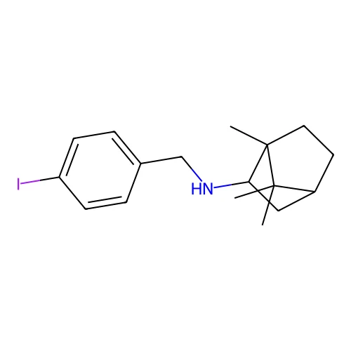 N-[(4-iodophenyl)methyl]-1,7,7-trimethylbicyclo[2.2.1]heptan-2-amine structure