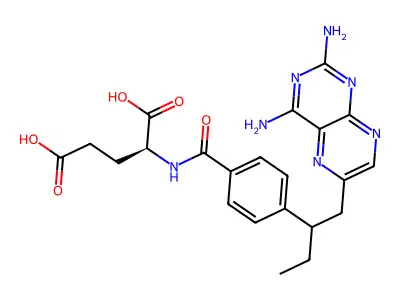 2-[[4-[1-(2,4-Diaminopteridin-6-yl)butan-2-yl]benzoyl]amino]pentanedioic acid structure