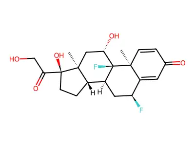 (6alpha,11beta)-6,9-Difluoro-11,17,21-trihydroxypregna-1,4-diene-3,20-dione structure