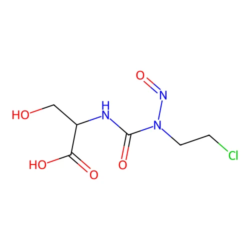2-[[2-Chloroethyl(nitroso)carbamoyl]amino]-3-hydroxypropanoic acid structure