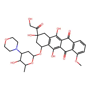 Morpholinodoxorubicin structure