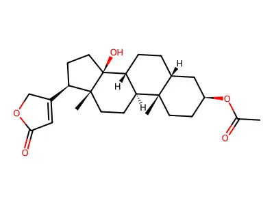 3-(Acetyloxy)-14-hydroxycard-20(22)-enolide structure