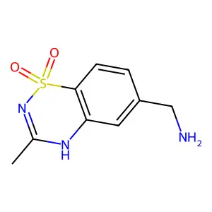 6-aminomethyl-3-methyl-4H-1,2,4-benzothiadiazine 1,1-dioxide structure