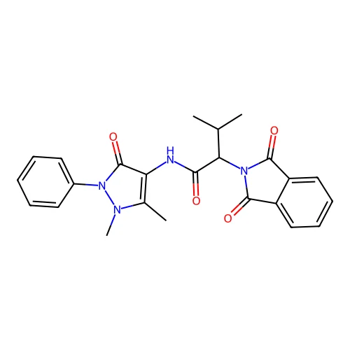 2-Isoindolineacetamide, N-antipyrinyl-1,3-dioxo-alpha-isopropyl- structure