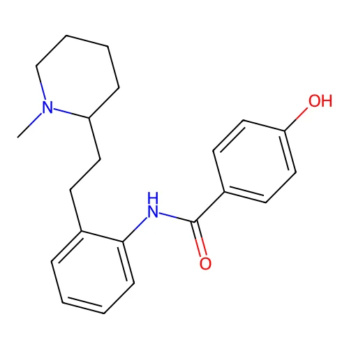 4-Hydroxy-N-(2-(2-(1-methyl-2-piperidinyl)ethyl)phenyl)benzamide structure