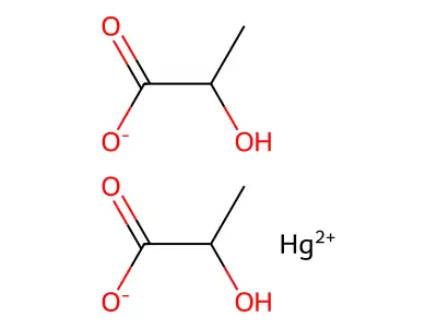 Mercury, bis(2-hydroxypropanoato-O1,O2)-, (T-4)- structure