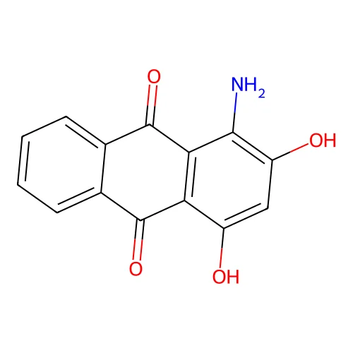 1-Amino-2,4-dihydroxyanthraquinone structure