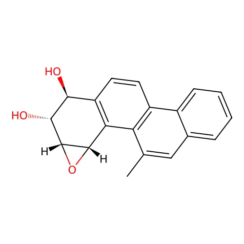 rel-(1R,2S,2aS,3aR)-1,2,2a,3a-Tetrahydro-4-methylchryseno(3,4-b)oxirene-1,2-diol structure