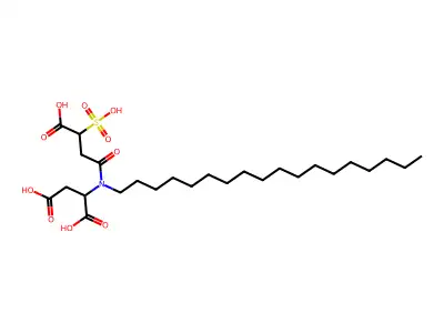 N-(1,2-Dicarboxyethyl)-N-octadecyl sulfosuccinamic acid structure