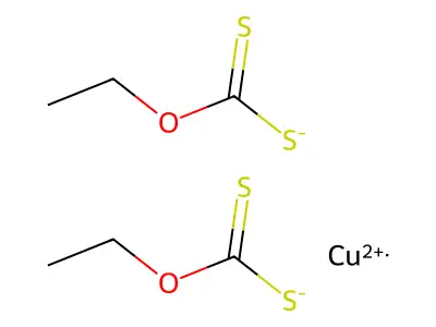 Copper O,O'-diethyl bis(dithiocarbonate) structure