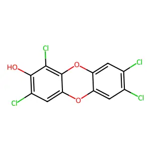 2-Hydroxy-1,3,7,8-tetrachlorodibenzo-4-dioxin structure
