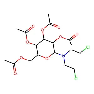 N,N-Bis(2-chloroethyl)-L-glucopyranosylamine 2,3,4,6-tetraacetate structure