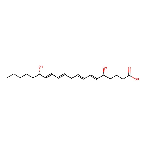 (5S,15S)-5,15-Dihydroxyicosa-6,8,11,13-tetraenoic acid structure