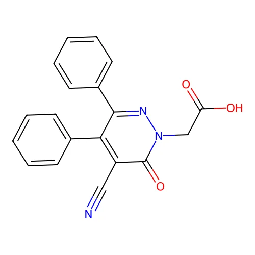 1(6H)-Pyridazineacetic acid, 5-cyano-6-oxo-3,4-diphenyl- structure