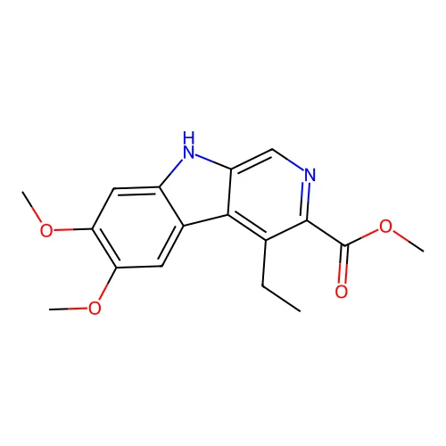 methyl 4-ethyl-6,7-dimethoxy-9H-pyrido(3,4-b)indole-3-carboxylate structure