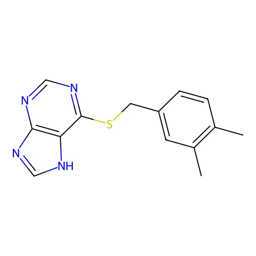 6-(((3,4-Dimethylphenyl)methyl)thio)-9H-purine structure