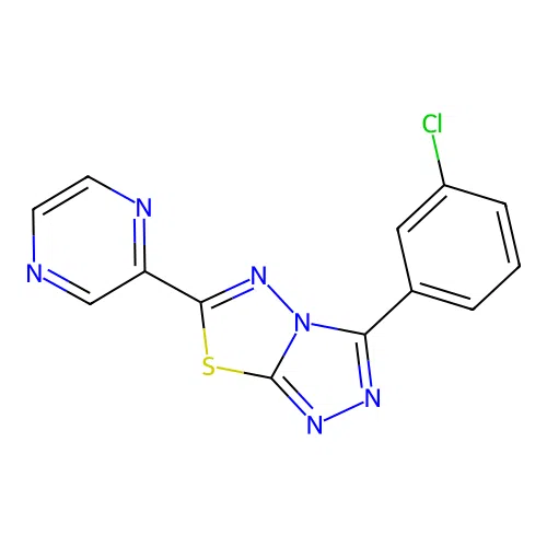 3-(3-Chlorophenyl)-6-(2-pyrazinyl)[1,2,4]triazolo[3,4-b][1,3,4]thiadiazole structure