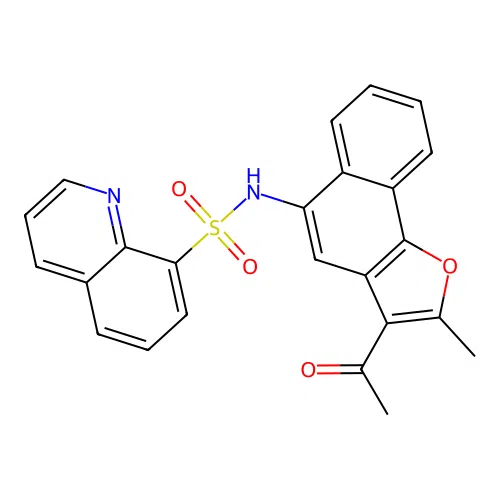 N-{3-Acetyl-2-methylnaphtho[1,2-B]furan-5-YL}quinoline-8-sulfonamide structure