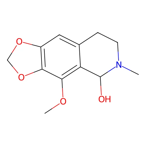 5,6,7,8-Tetrahydro-4-methoxy-6-methyl-1,3-dioxolo(4,5-g)isoquinolin-5-ol structure
