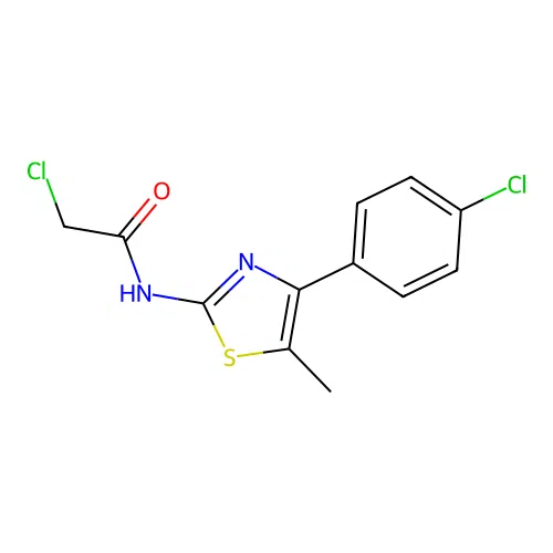 2-Chloro-N-[4-(4-chlorophenyl)-5-methyl-2-thiazolyl]acetamide structure