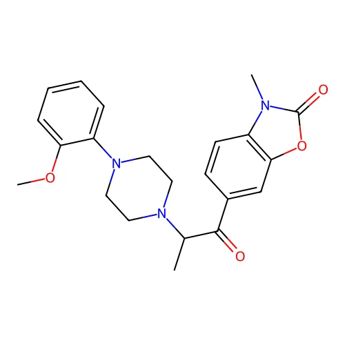 2-Benzoxazolinone, 6-(2-(4-(o-methoxyphenyl)-1-piperazinyl)propionyl)-3-methyl- structure