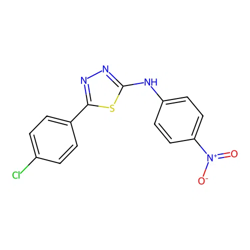 5-(4-chlorophenyl)-N-(4-nitrophenyl)-1,3,4-thiadiazol-2-amine structure