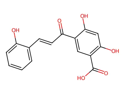 2,4-Dihydroxy-5-[3-(2-hydroxyphenyl)prop-2-enoyl]benzoic acid structure