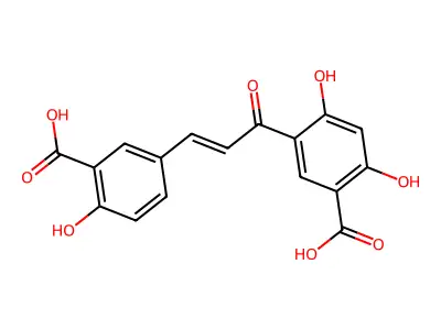 5-[3-(3-Carboxy-4-hydroxyphenyl)prop-2-enoyl]-2,4-dihydroxybenzoic acid structure
