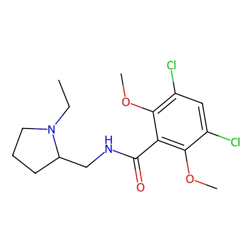 Benzamide, 3,5-dichloro-2,6-dimethoxy-N-(1-ethyl-2-pyrrolidinylmethyl)- structure