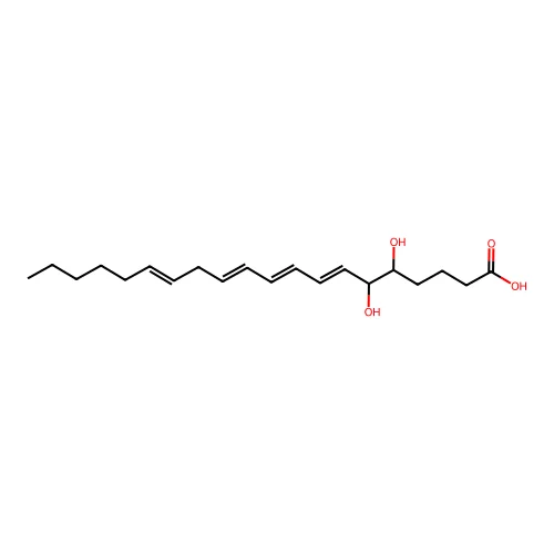5,6-Dihydroxyicosa-7,9,11,14-tetraenoic acid structure