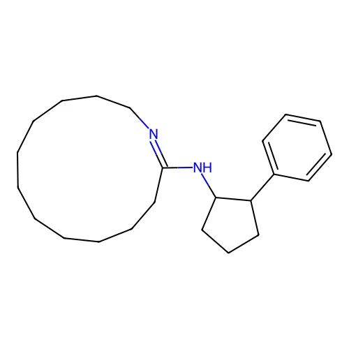 N-(2-phenylcyclopentyl)-1-azacyclotridecen-2-amine structure